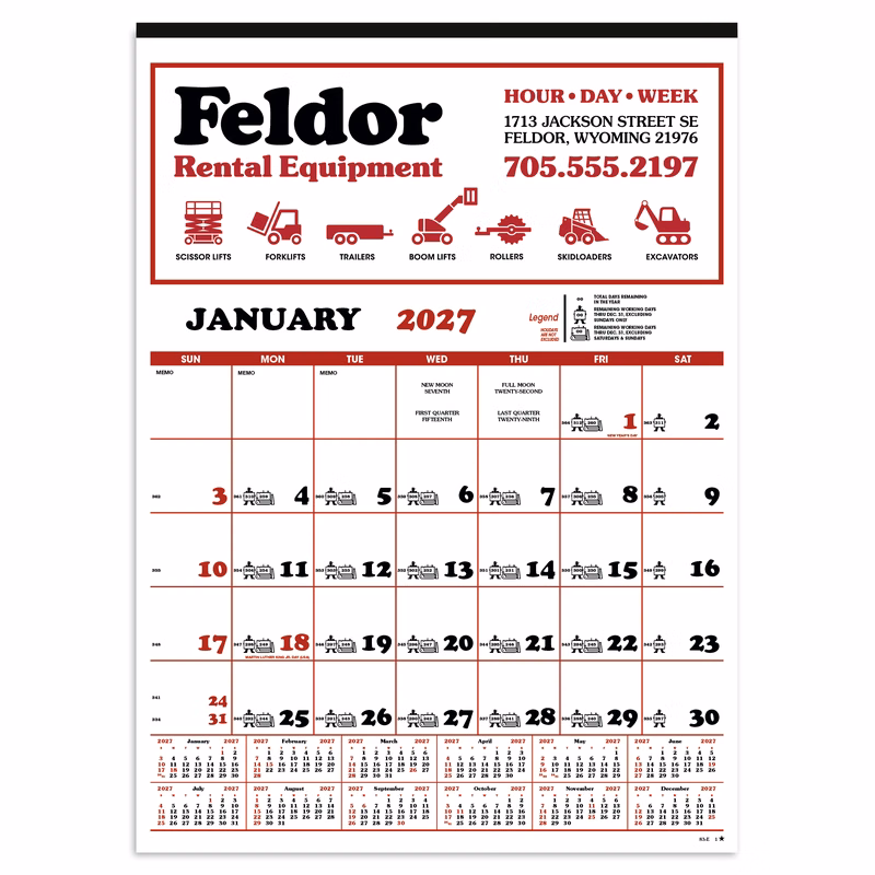 Skinner & Kennedy® Contractor's 12-Sheet Calendar