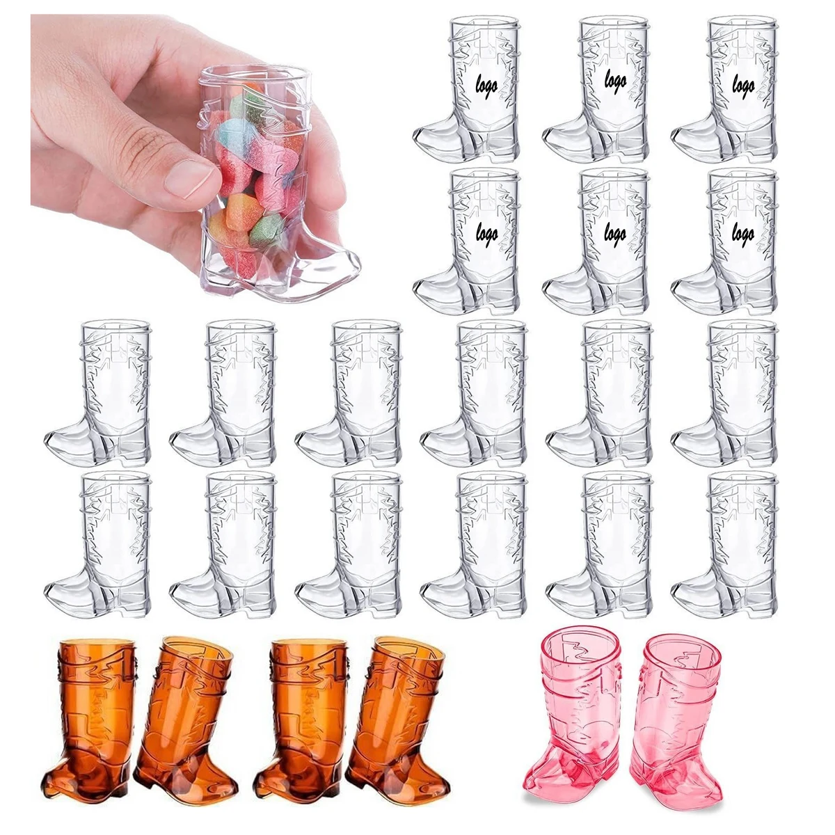 Plastic Cowboy Boot Shaped Wine Glass 1