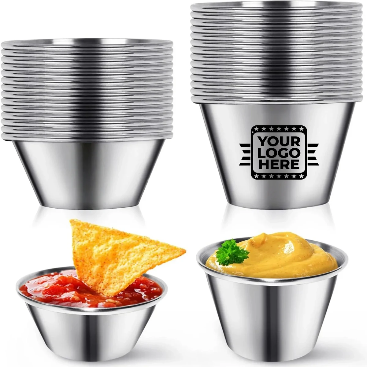 Stainless Steel Condiment Cup 1.5 oz 2.5 oz 1