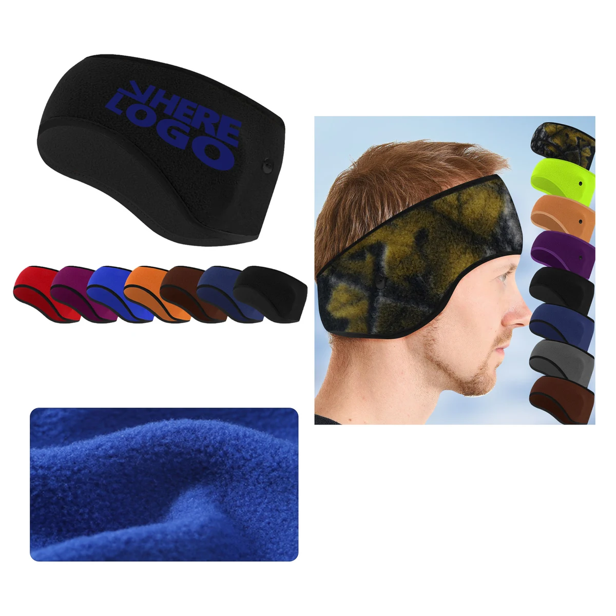 MOQ50 Thickened Fleece Riding Headband 1