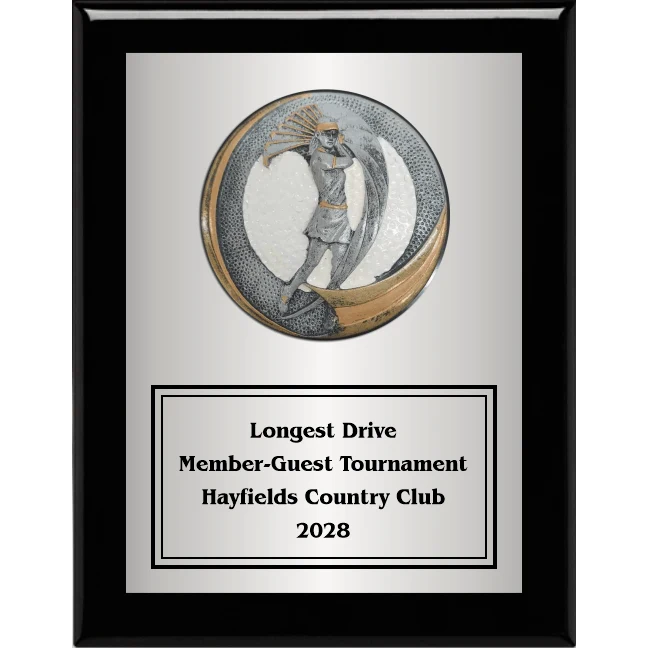 7"X9" Plaque With Full Plate And Golf Swing Plaque Mount 1