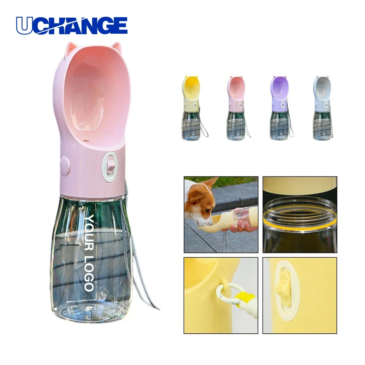 Dog Water Bottle Drinkware 18oz Leak Proof with Bowl 1
