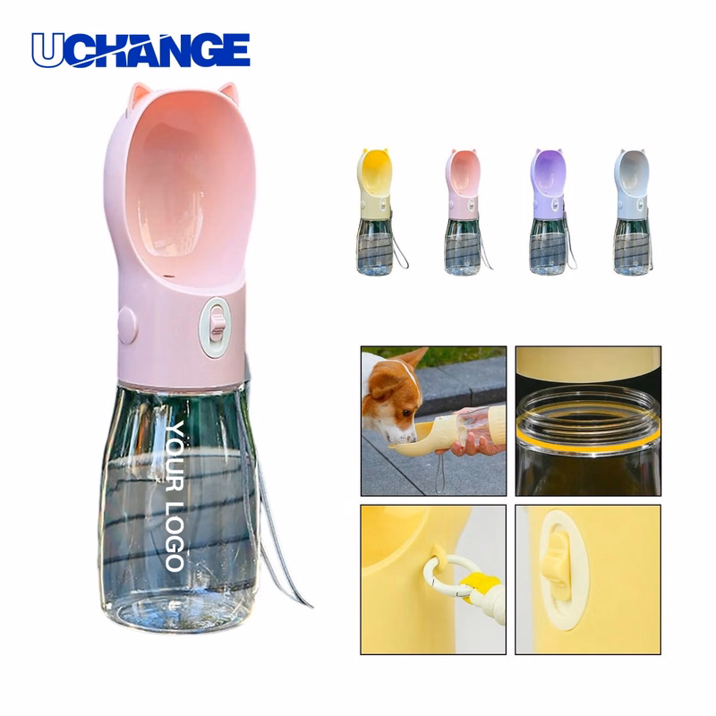 Dog Water Bottle Drinkware 18oz Leak Proof with Bowl