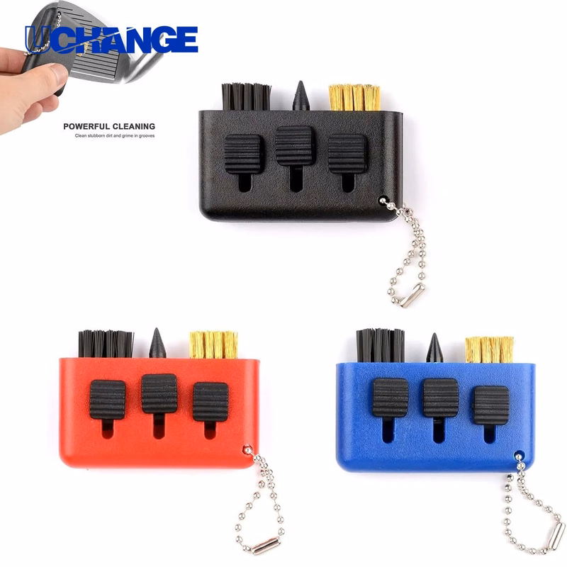 3 in 1 Golf Club Brush Keychain Tool