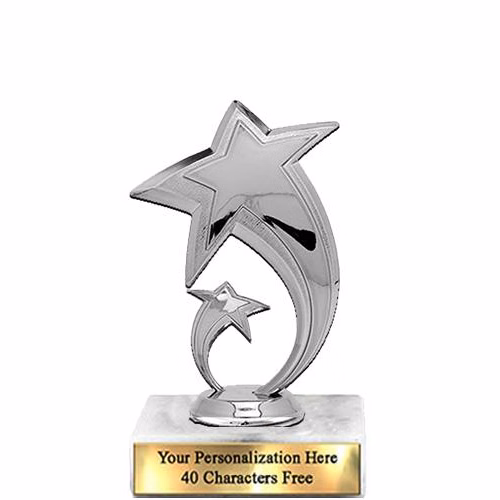 Trophy: 7", 2x3 white marble base, Shooting Star S