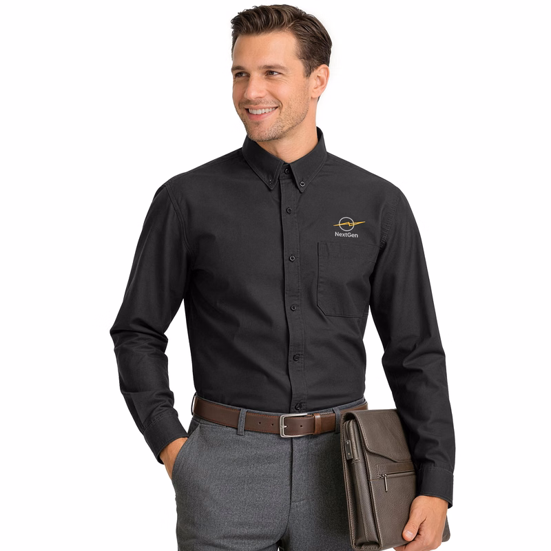 Men's Long Sleeve Button Down Woven Shirt