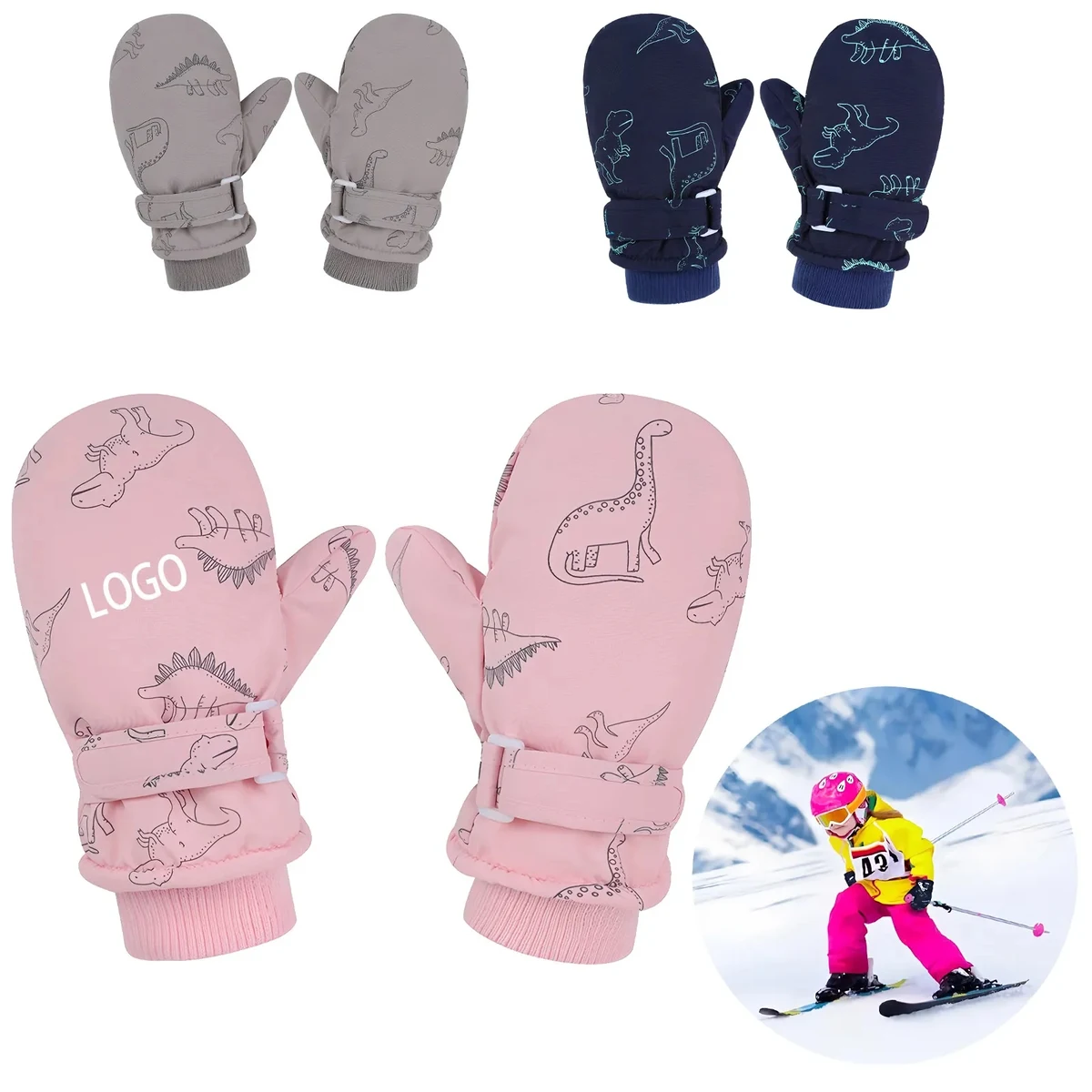 Waterproof Fleece Lined Toddler Winter Mittens 1