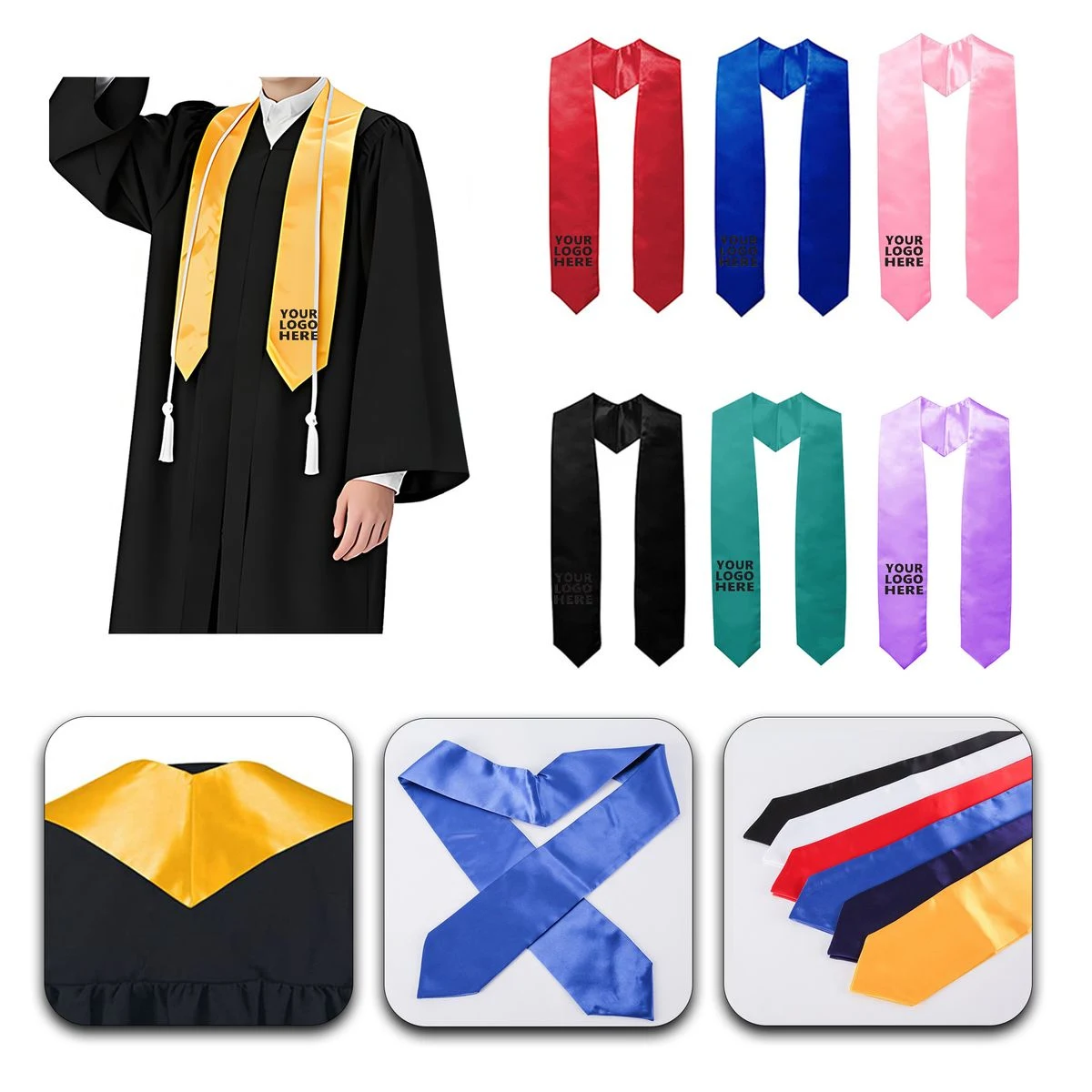 Elegant Personalized Academic Achievement Graduation Sash 1