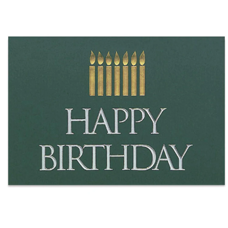 Gold Birthday Candles Greeting Card 1