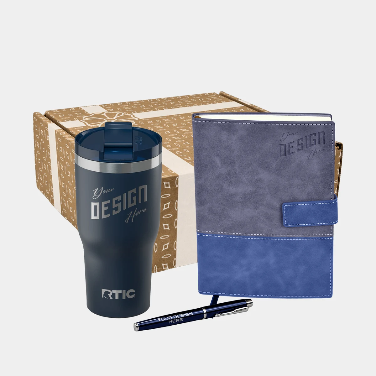 RTIC® 30 oz Tumbler, TiTUS® Valvetine Notebook & Pen Gift Set 1