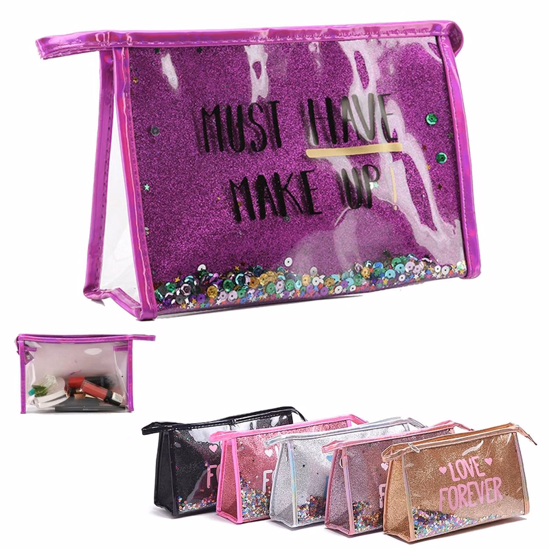 Fashion Creative Sequin Glitter Toiletry Pouch Cosmetic Bag