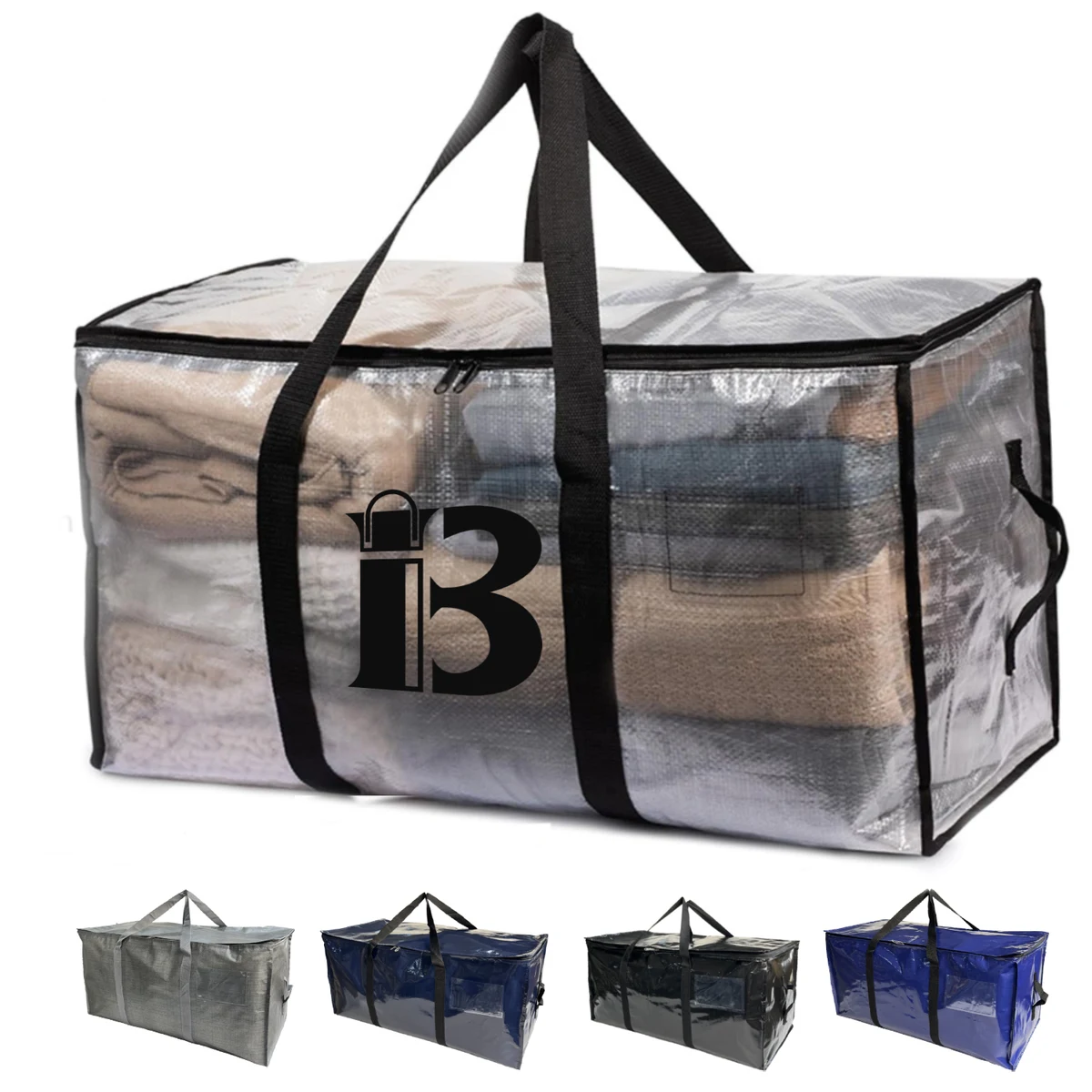 Heavy Duty PP Plastic Large Moving Storage Bag w/ Zipper 1