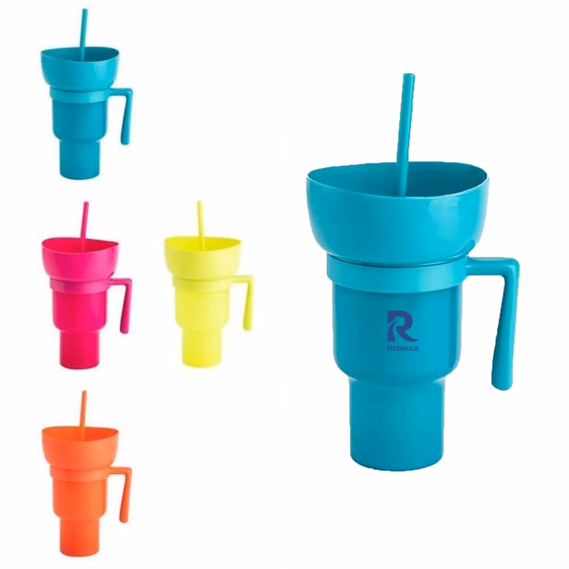 Customized Popcorn Bucket Beverage Coke Juice Straw Cup
