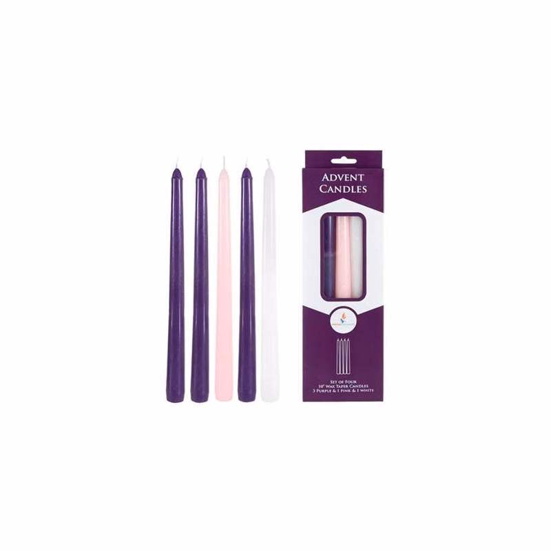 10" Advent Taper Candles - Unscented 5 Pack