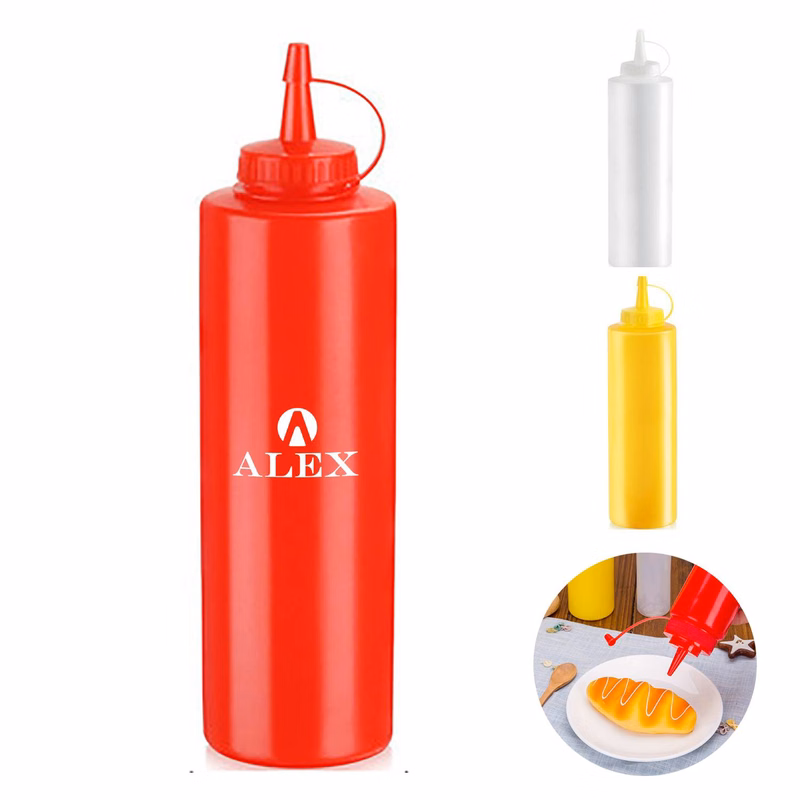 24 oz Plastic Squeeze Sauce Bottles with Nozzle Caps