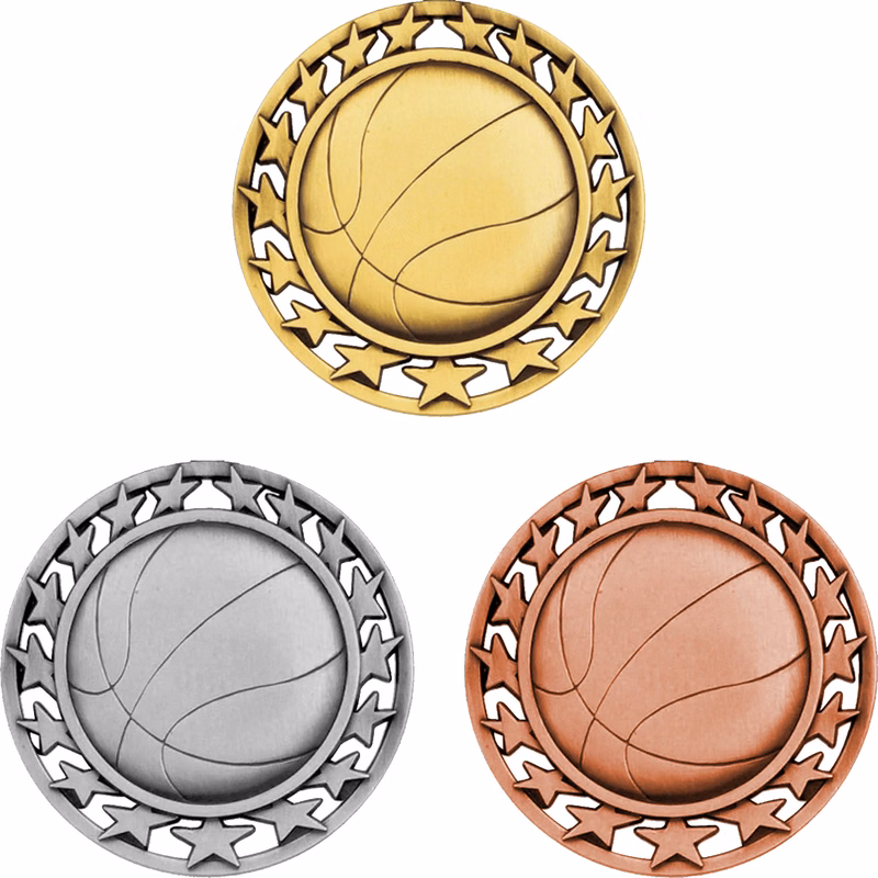 Stock Star Sports Medals: Basketball