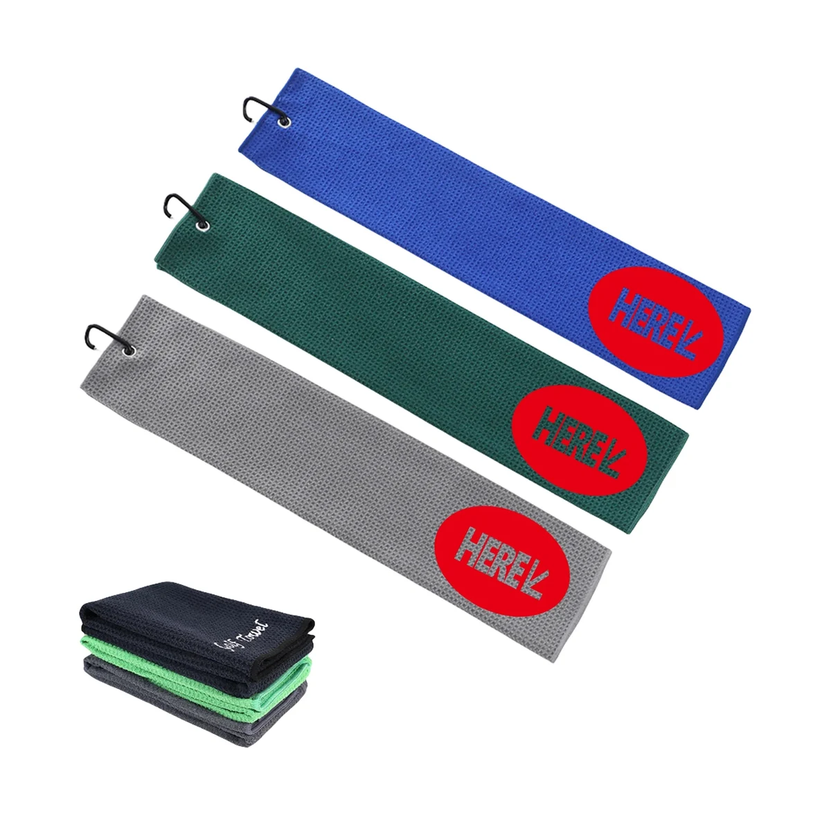 Embroidery Golf Towel with Grommet and Hook 1