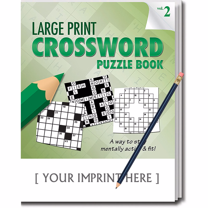 PUZZLE PACK - LARGE PRINT Crossword Puzzle Book - Volume 2 with Pencil