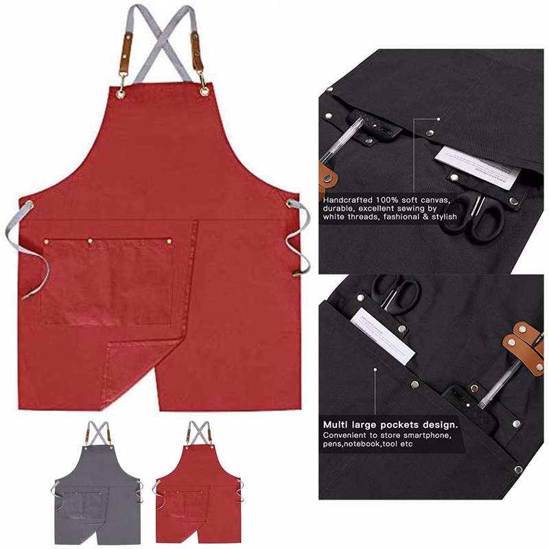 Cross Back Apron for Men Women with Adjustable Strap