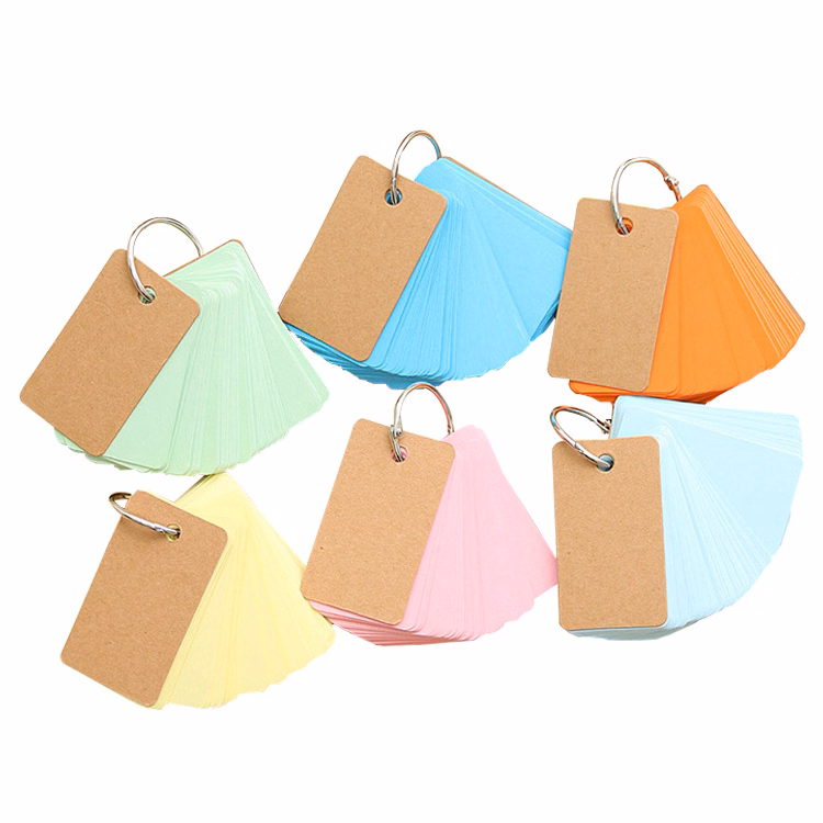 Cardboard Binder Clip Flash Cards
