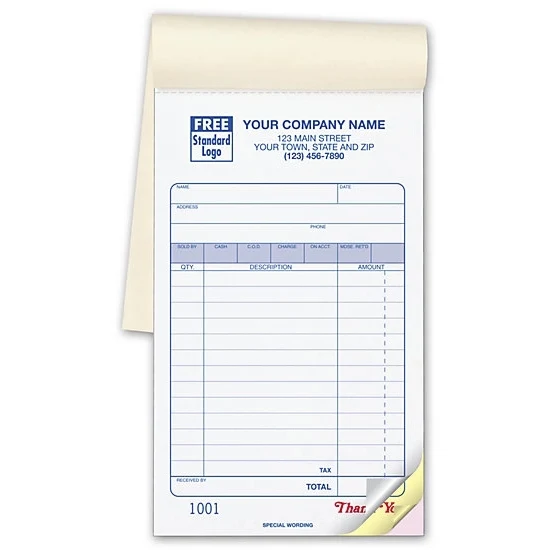 Sales Books, Medium Classic With Special Wording 1