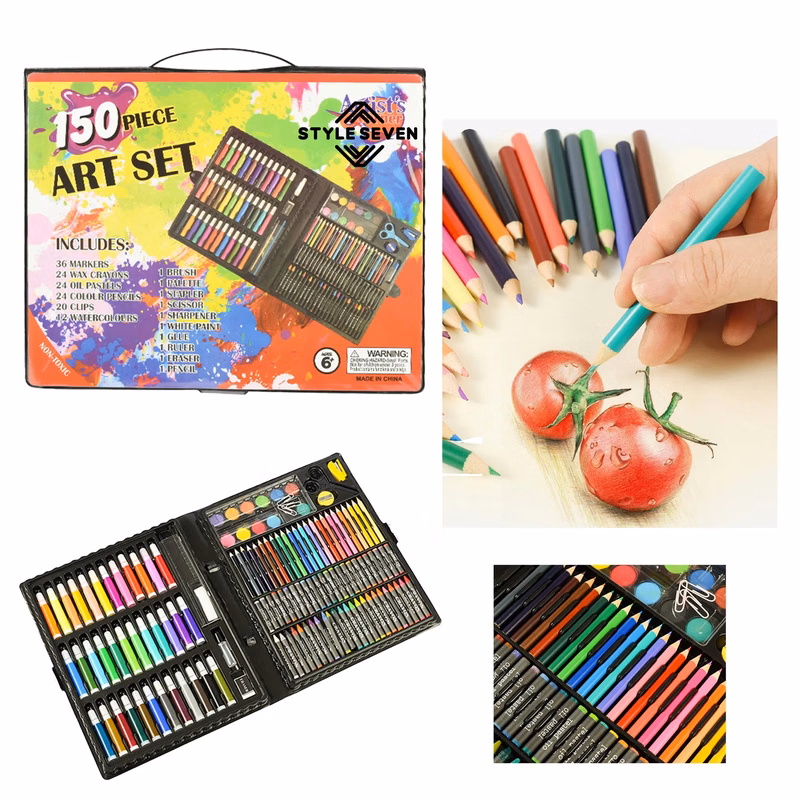 Children's Art Color Pen Set 150 Piece Portable Box