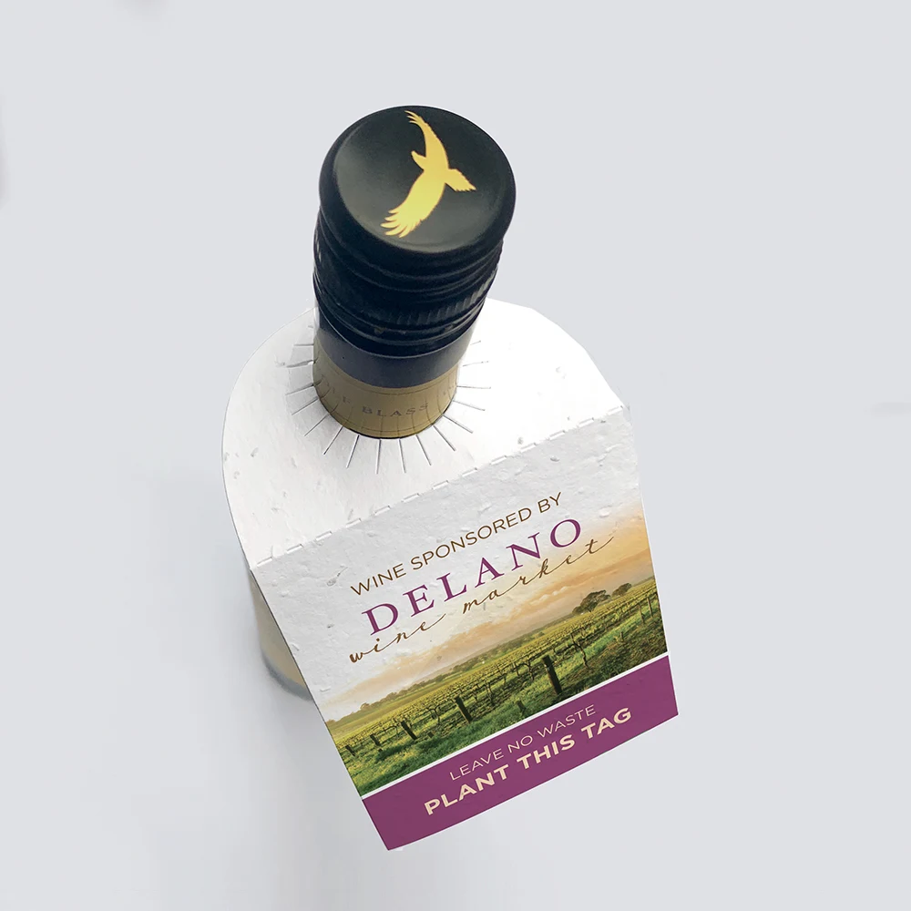 Single-Sided Plantable Wine Bottle Neck Tags 1