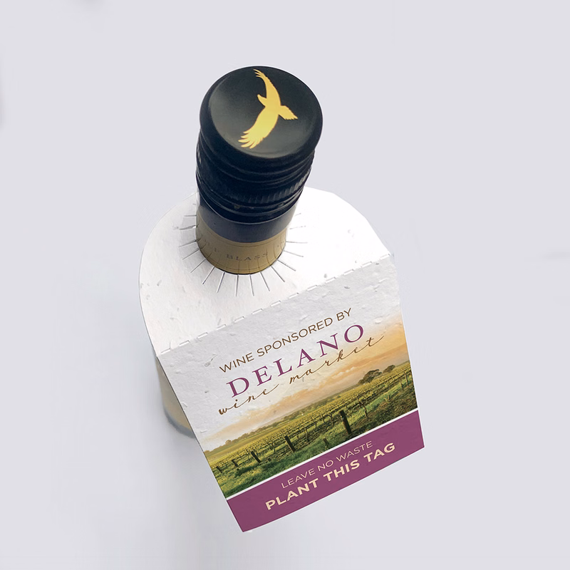 Single-Sided Plantable Wine Bottle Neck Tags