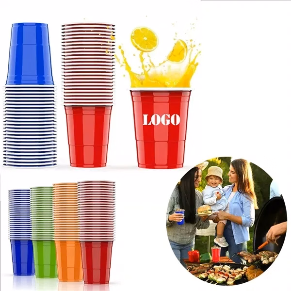 16 Oz Disposable Christmas Thanksgiving Party Cups for Commutes, Fitness and Travel