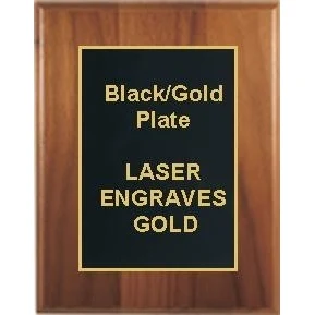 7" x 9" Cherry Finish Plaque with a Black Designer Plate 1