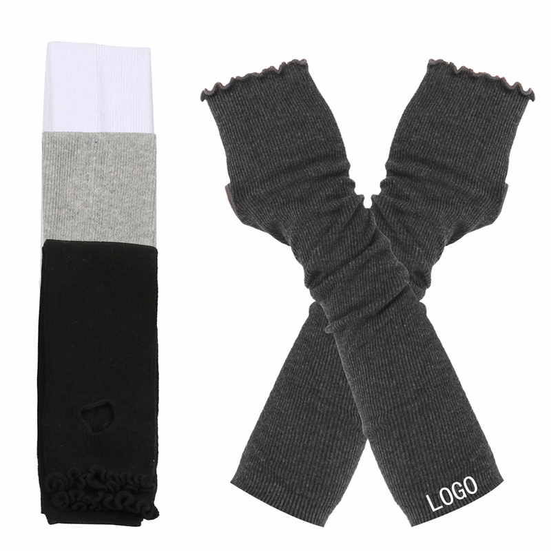 Cotton Knitted Lace Solid Color Fingerless Gloves