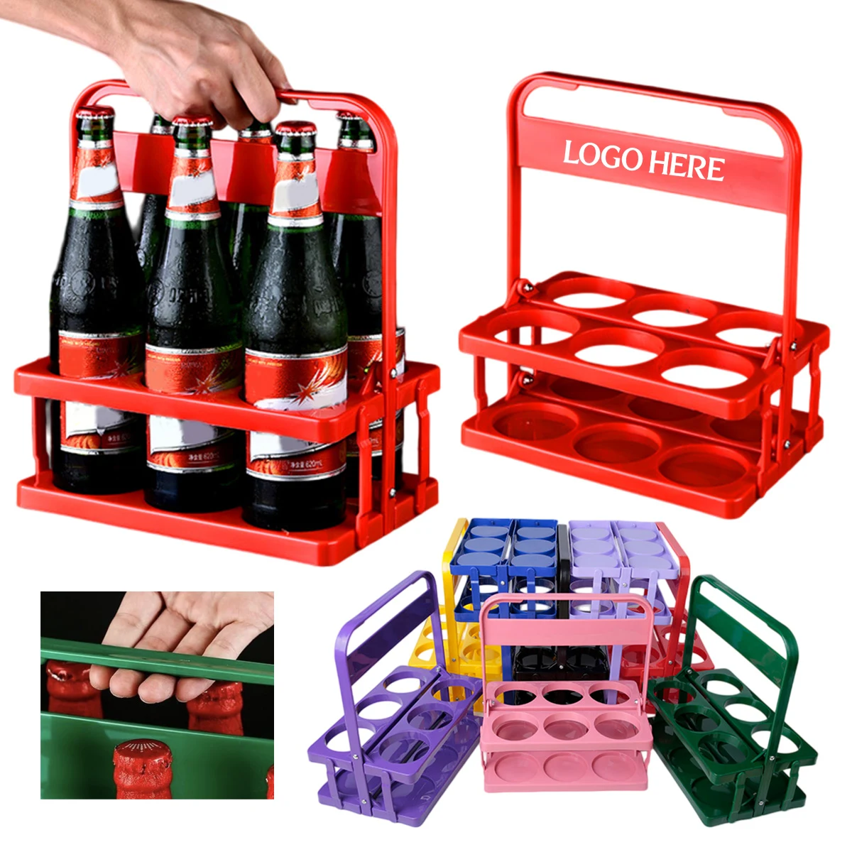 6-Bottle Portable Foldable Beer Carrier 1