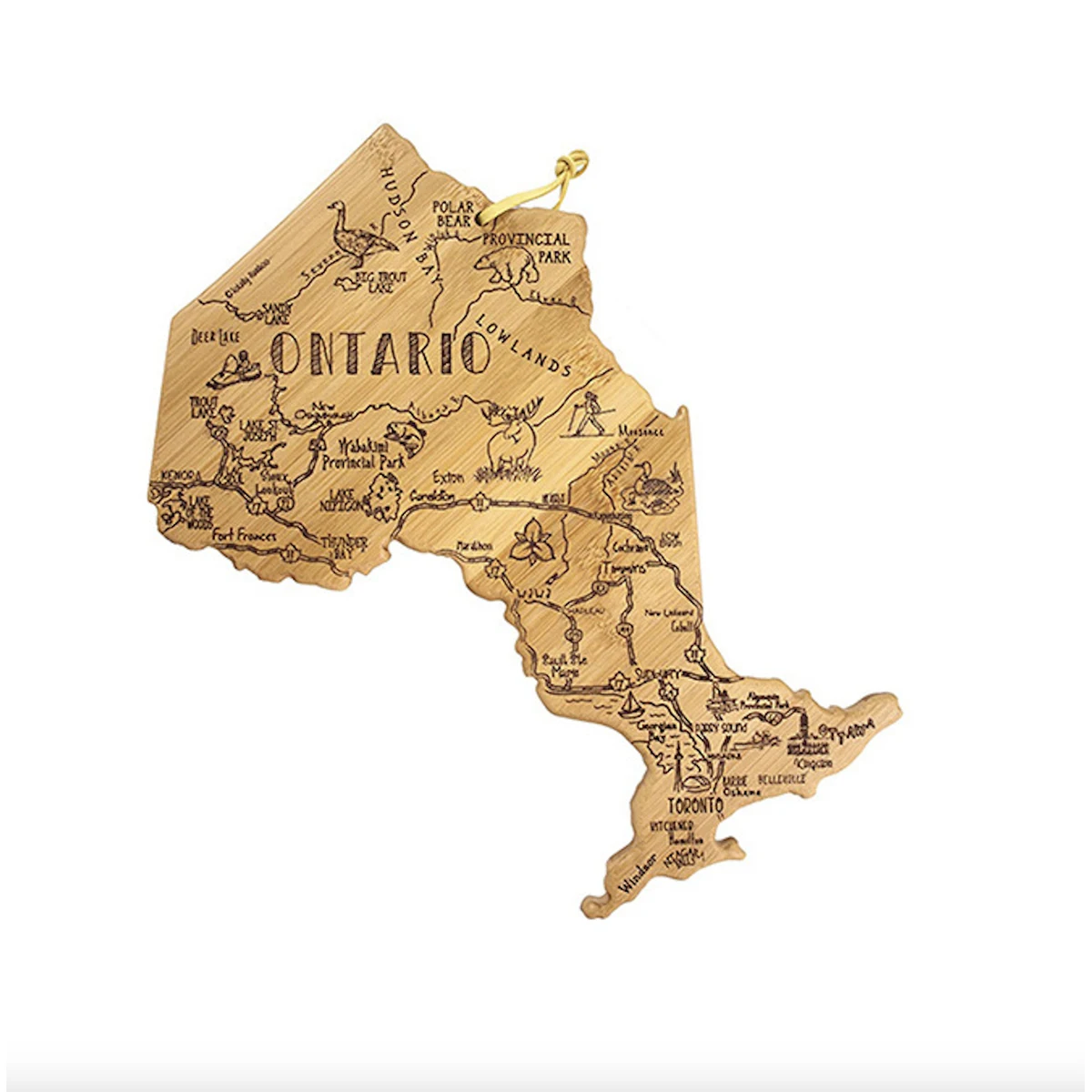 Ontario of Canada Shape Bamboo Cutting Board 1