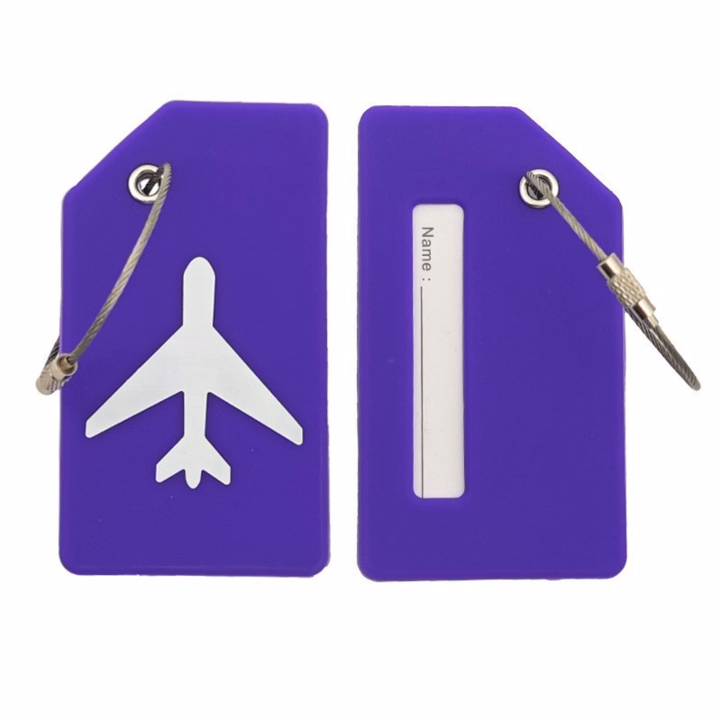 Silicone Luggage Tag With Steel Loop And Name Card Slot