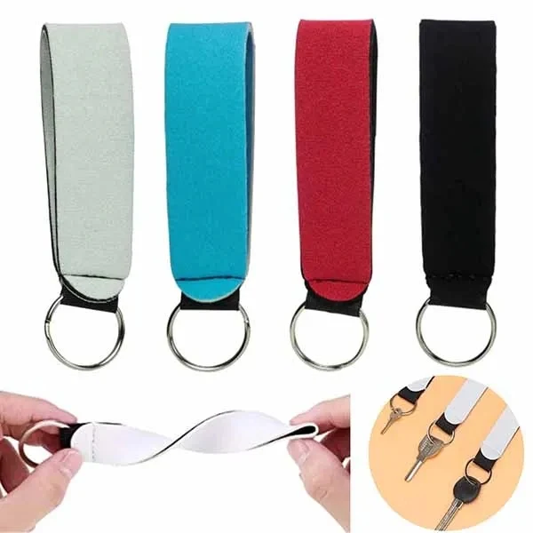 Metal Ring Neoprene Wristlet Keychain Lanyard Strap 1