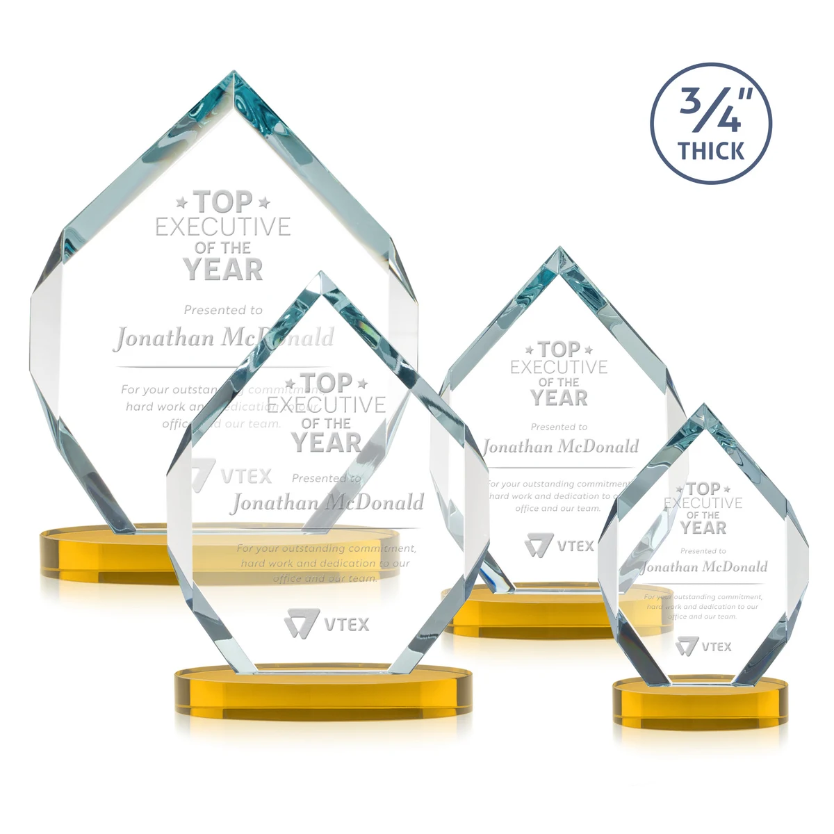 Royal Diamond Award on Alberton Base - Amber 1
