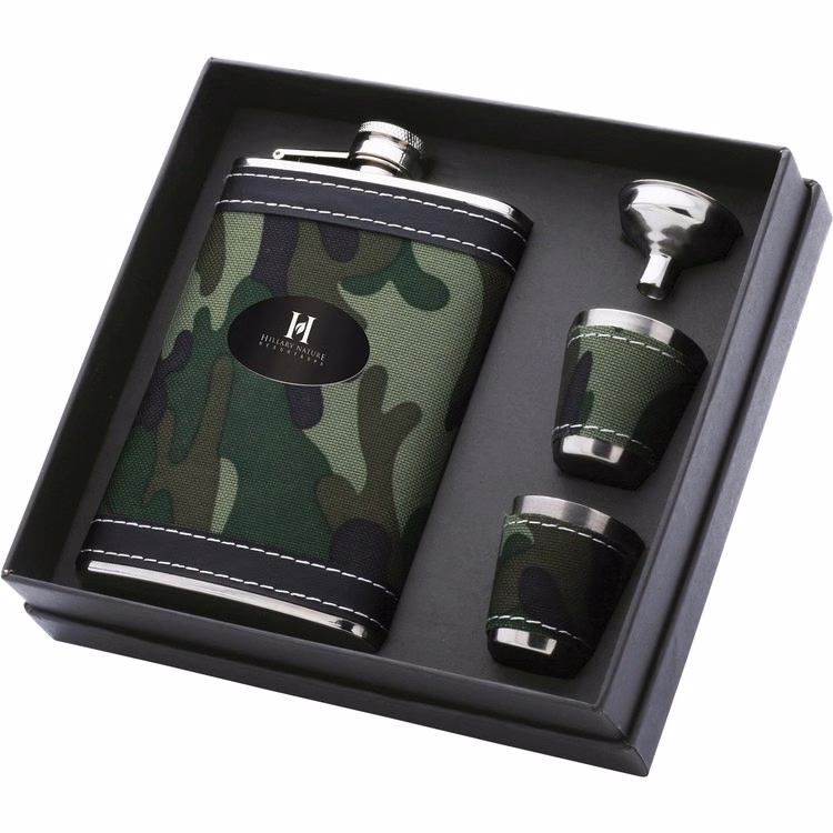 8 Oz. Camouflage Flask Gift Set