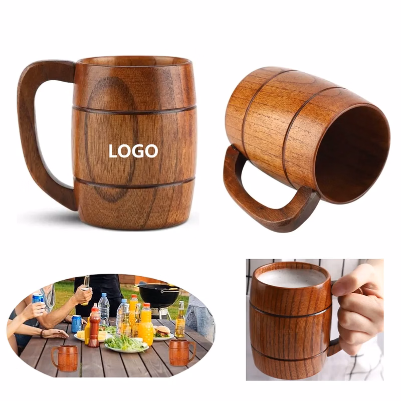 12 Oz. Wooden Beer Mug With Handle