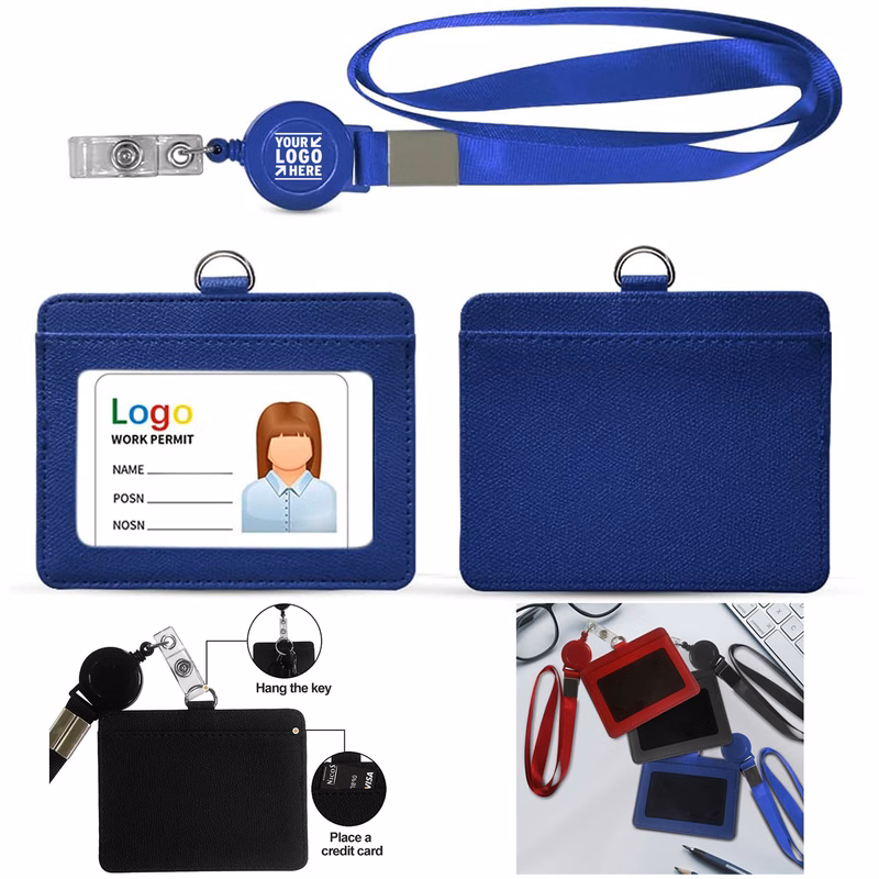 Horizontal ID Badge Holder with Lanyard