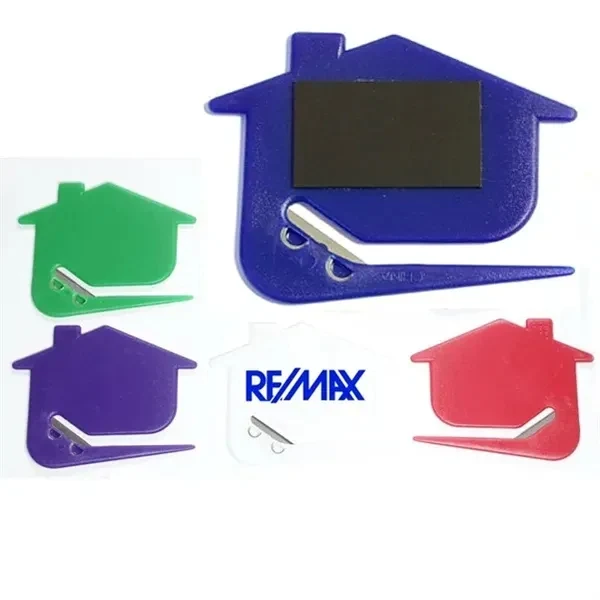Custom Jumbo House Shaped Stainless Steel Letter Opener with Magnet — Office Desk Tool 1
