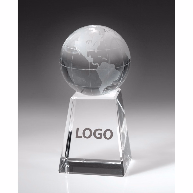 OPTICAL CRYSTAL 110mm GLOBE W/TALL BASE (MEDIUM)