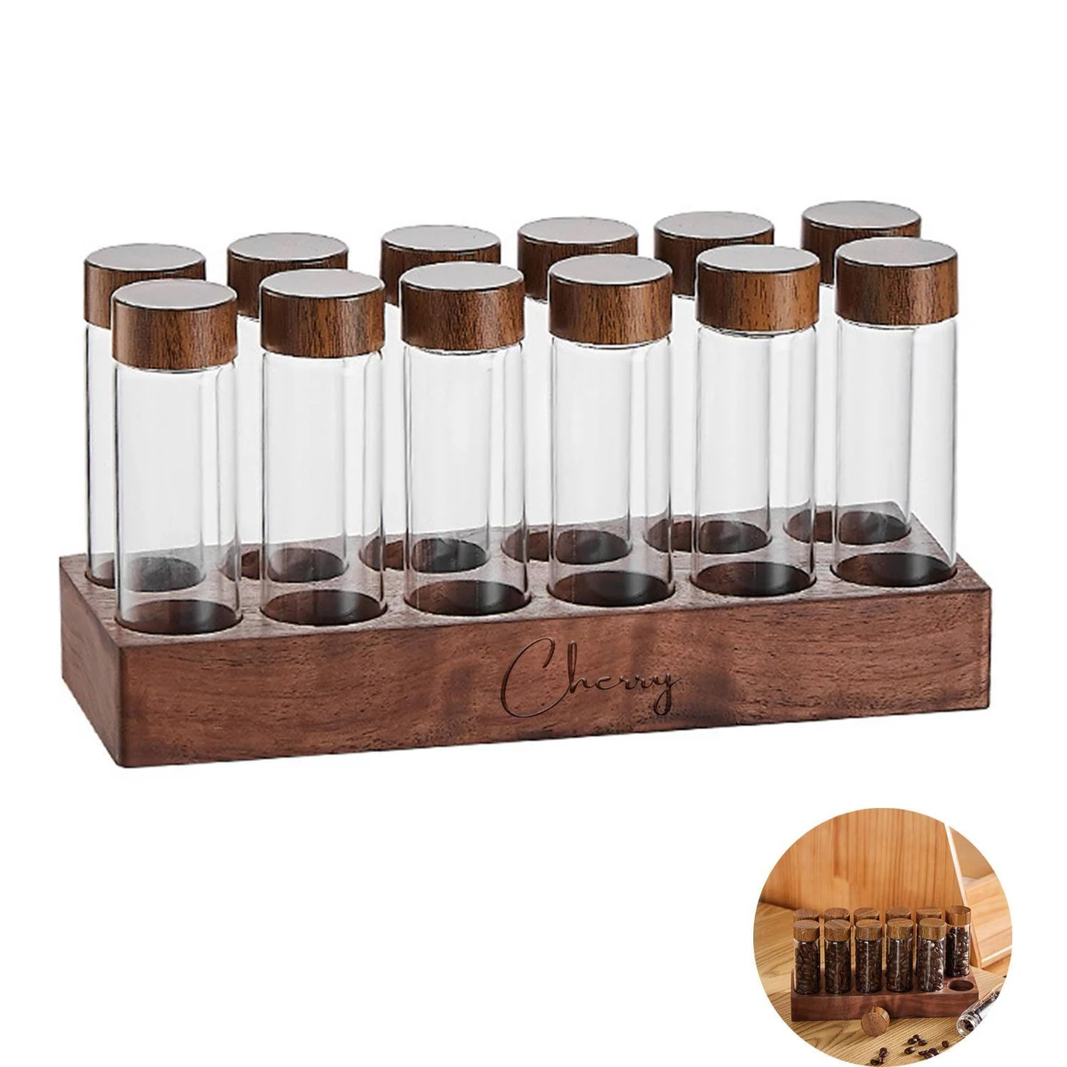 Coffee bean packaging test tube display rack 1