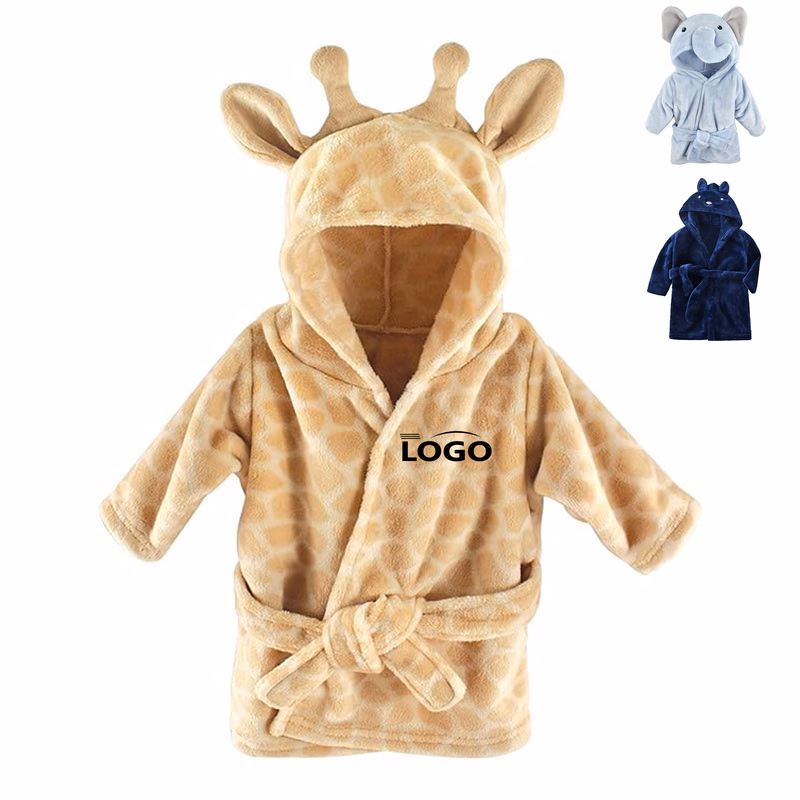 Flannel Children's Bathrobe with Fun Animal Designs