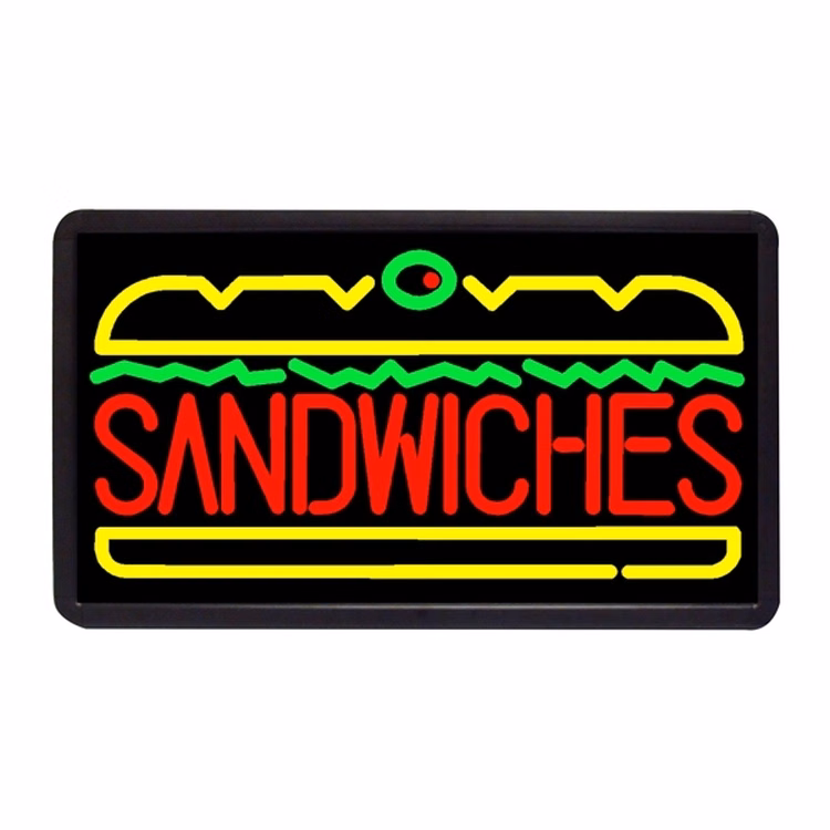 Sandwiches 13" x 24" Simulated Neon Sign