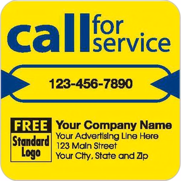 Label on Yellow High Gloss - "Call for Service"