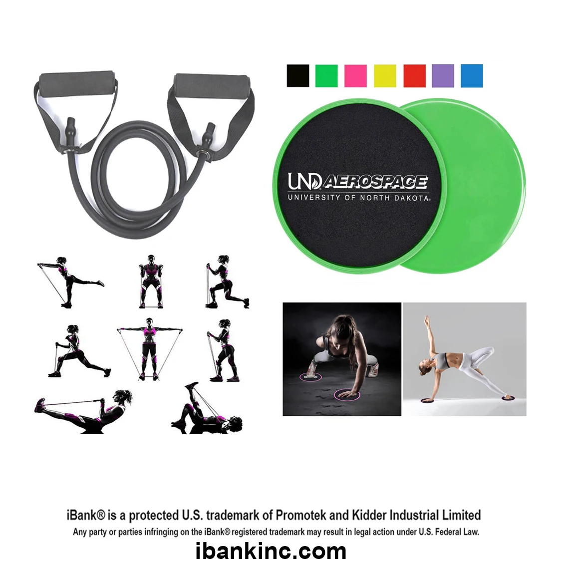 iBank ® Exercise Band + Fitness Sliders 1