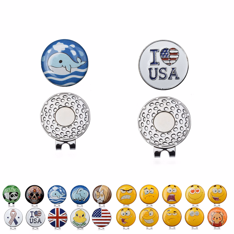 Magnetic Golf Hat Clip with Full Color Ball Marker