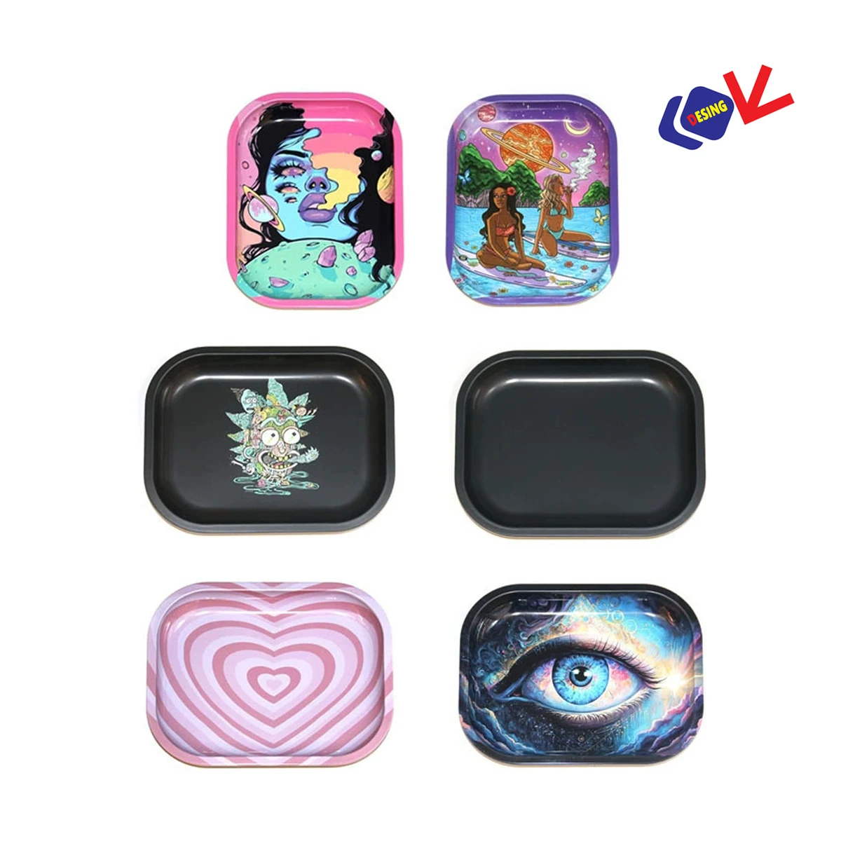 Customizable Creative Pattern Tobacco Rolling Tray 1
