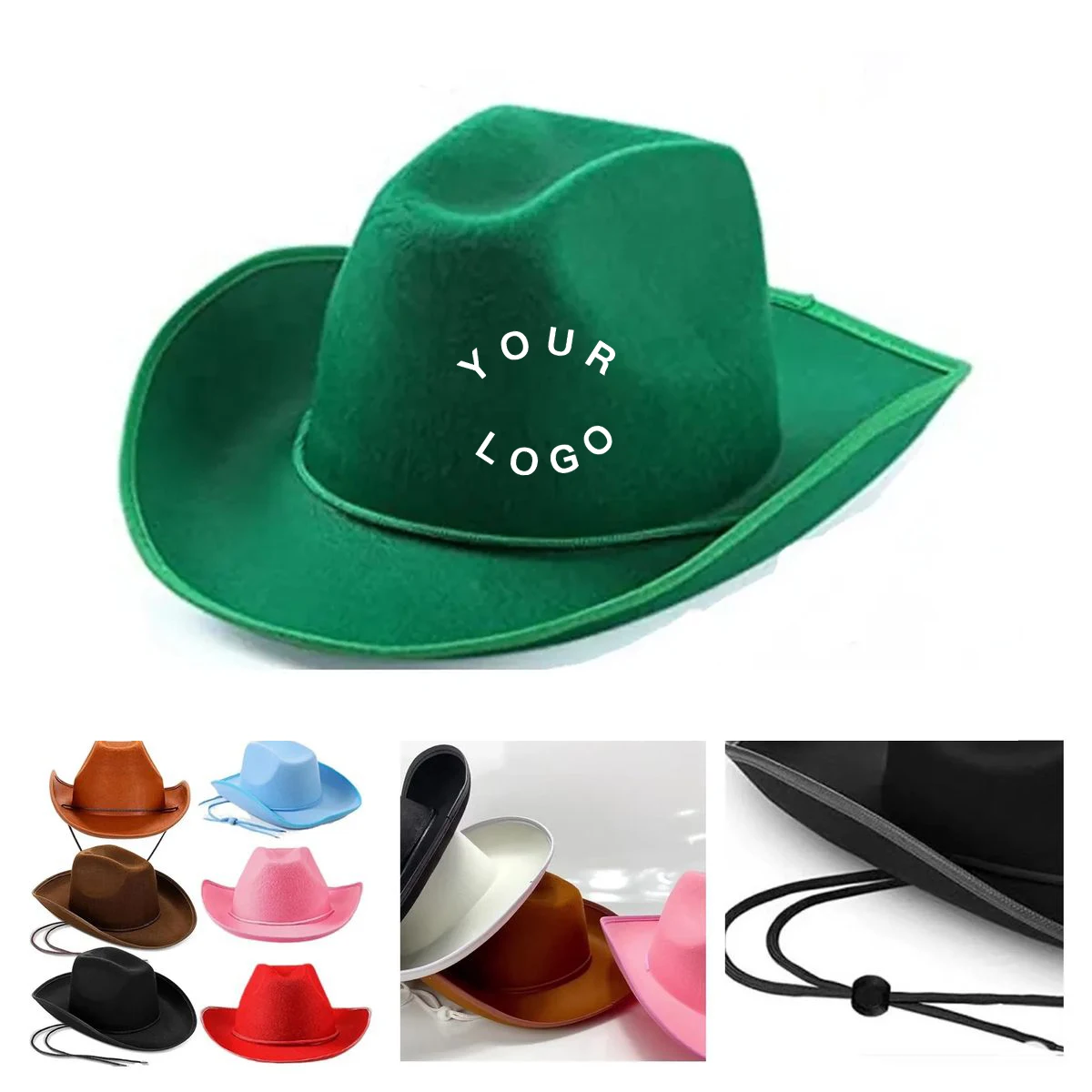 Felt Adjustable Drawstring Cowboy Hat 1