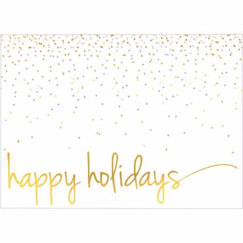 Premium Confetti Happy Holidays Greeting Card